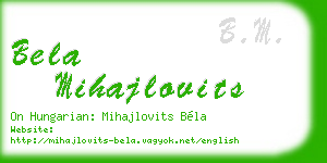 bela mihajlovits business card
